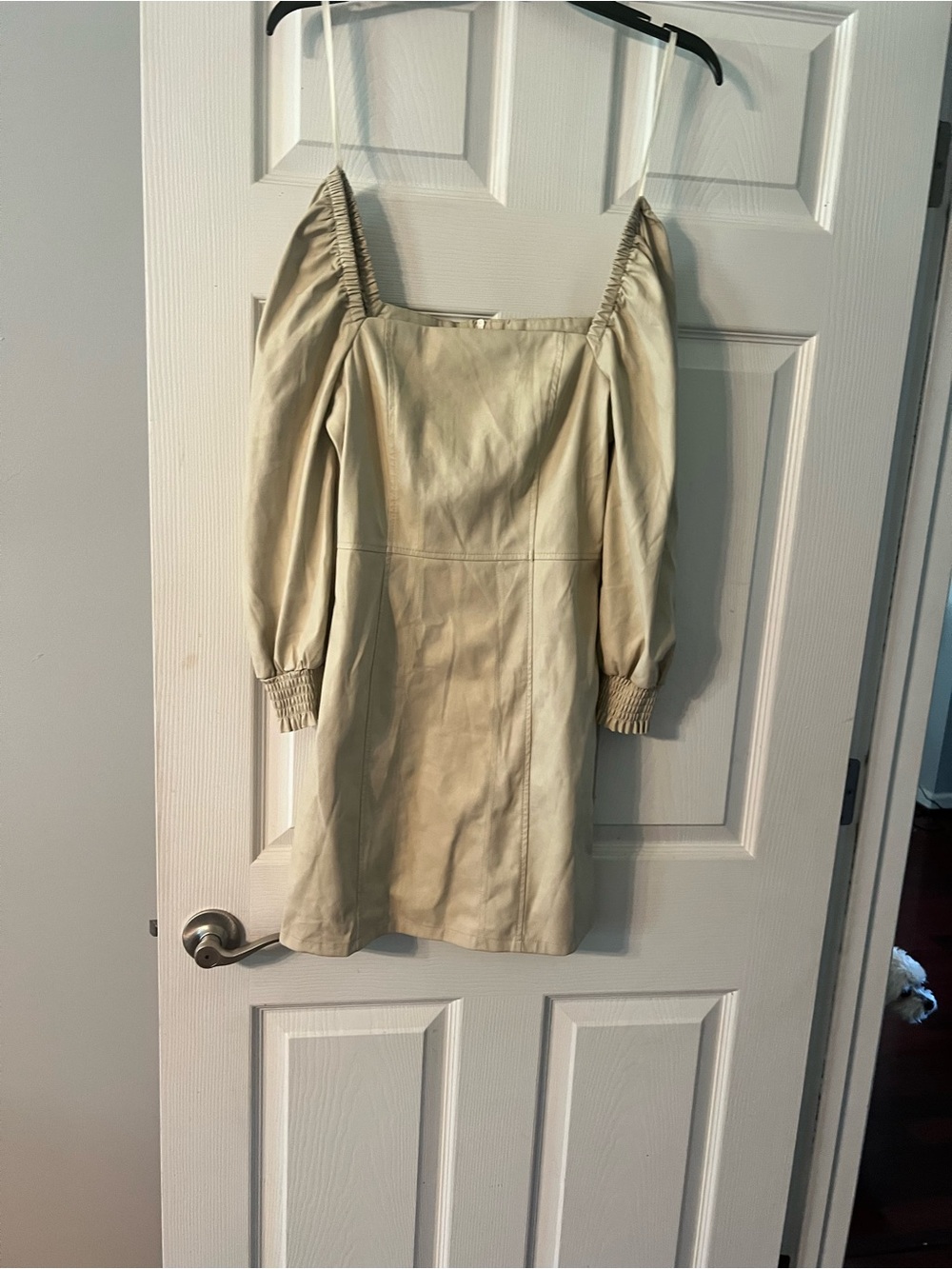 7 For All Mankind Faux Leather Puff Sleeve Mini Dress – Size Small